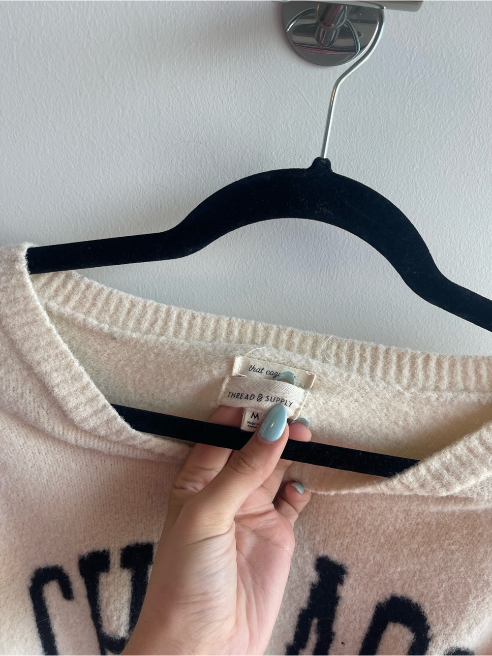 Thread and Supply Cream 'Chicago' Knit Sweater - Classic Pullover - Picture 3 of 5